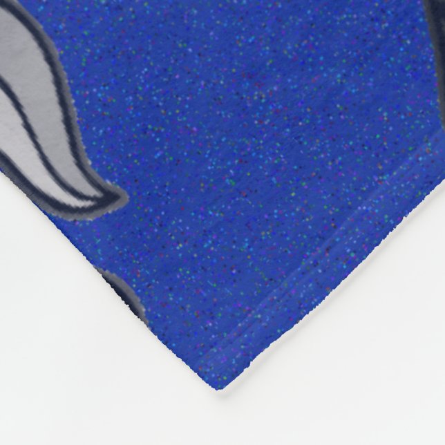 Fleur de lis Silver and Blue Fleece Blanket (Corner)