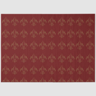 Fleur De Lis Simple Elegant Red and Gold Tissue Paper