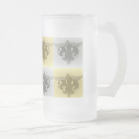 FLEUR DE LIS, SOFT GOLD AND SILVER PRINT -