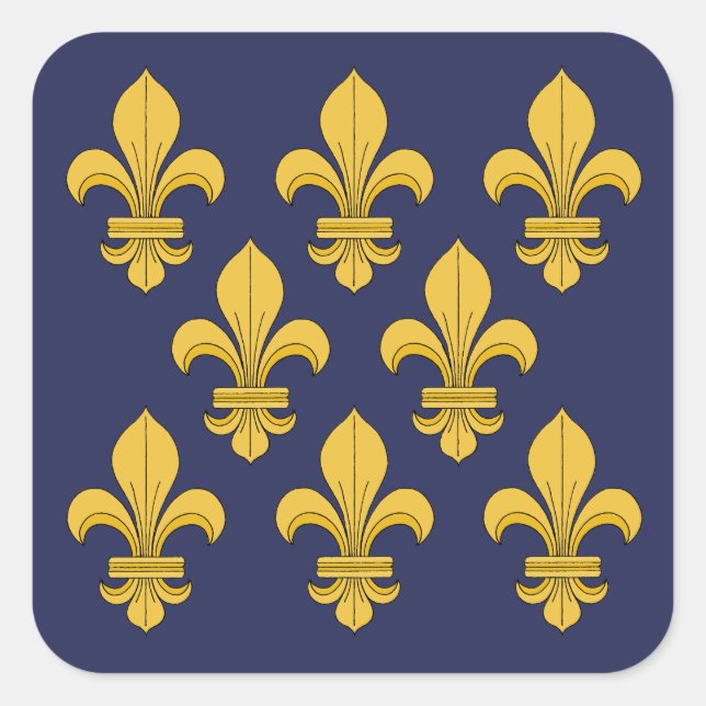 Fleur-de-lis Square Sticker (Front)