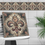 Fleur-de-lis - Stained glass mosaic art Tile<br><div class="desc">Fleur-de-lis - Stained glass mosaic art</div>