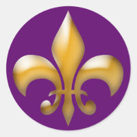 Fleur de Lis Stickers in Purple and Gold
