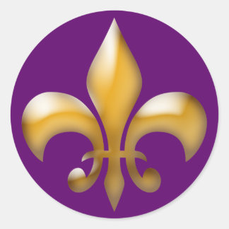 Fleur de Lis Stickers in Purple and Gold