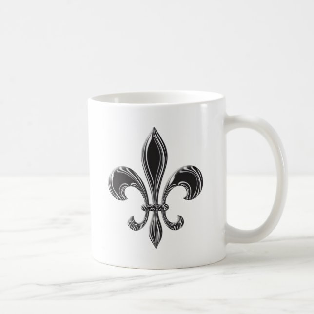 Fleur De Lis - Stripey Coffee Mug (Right)