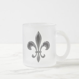 Fleur De Lis - Stripey Frosted Glass Coffee Mug