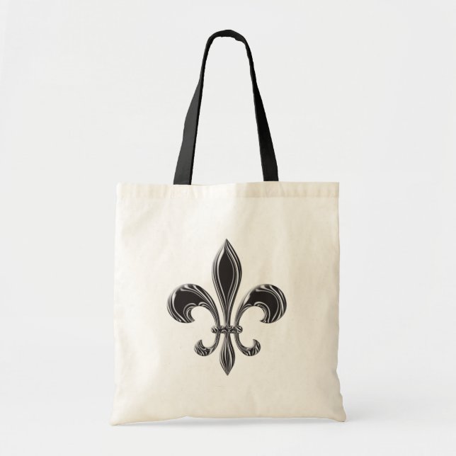 Fleur De Lis - Stripey Tote Bag (Front)