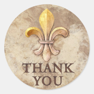 Fleur-de-lis Thank You Classic Round Sticker