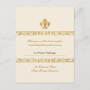 Fleur-de-lis Themed Reception Invitation