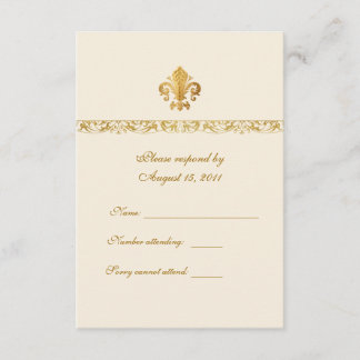Fleur-de-lis Themed RSVP Card