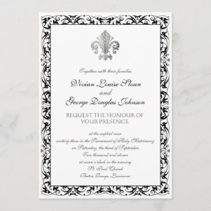 Fleur-de-lis Themed Wedding Invitation