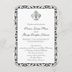 Fleur-de-lis Themed Wedding Invitation