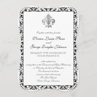 Fleur-de-lis Themed Wedding Invitation