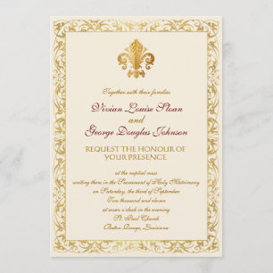 Fleur-de-lis Themed Wedding Invitation