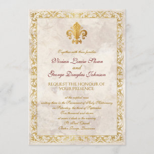 Fleur-de-lis Themed Wedding Invitation