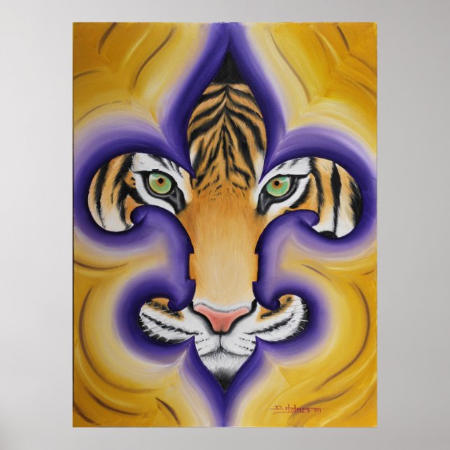 Fleur de lis Tiger Poster (Front)