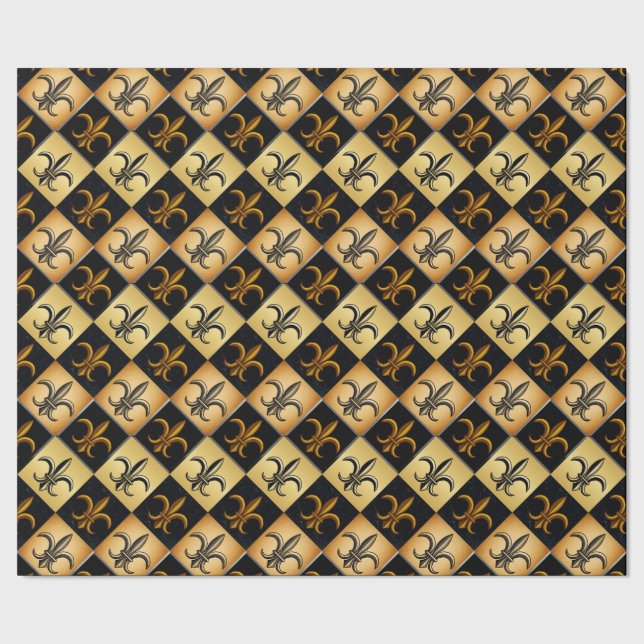 Fleur De Lis Tile Wrapping Paper (Seam)