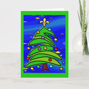 Fleur De Lis Tree Holiday Card