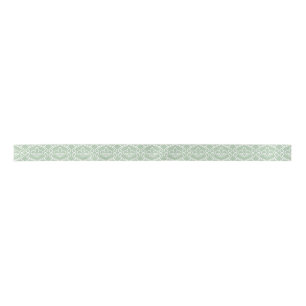 Fleur de lis Trellis Sage Satin Ribbon