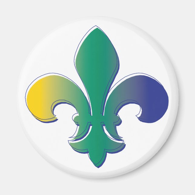 Fleur De Lis tri coloured Magnet (Front)