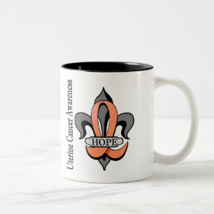 Fleur De Lis Uterine Cancer Hope Two-Tone Coffee Mug