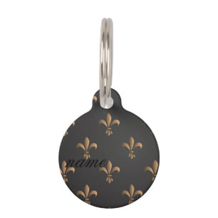 Fleur de lis, vintage,elegant,chic.classy,pattern, pet tag