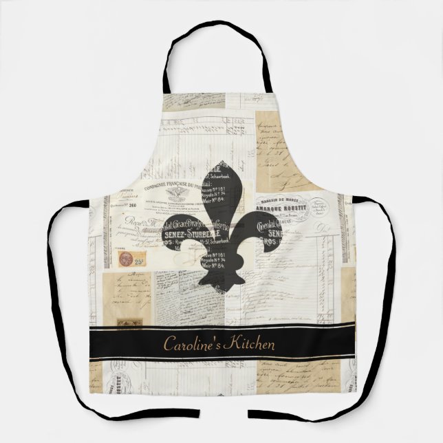 Fleur de Lis Vintage French Apron (Front)