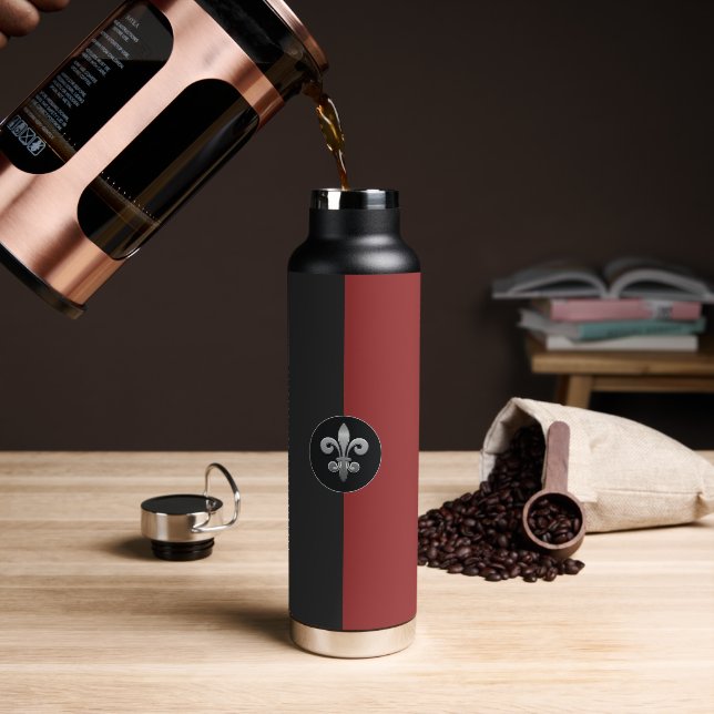 Fleur De Lis Water Bottle (Coffee)