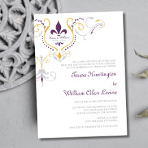 Fleur de Lis Wedding Invitations 5x7
