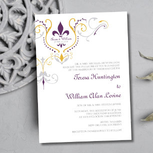Fleur de Lis Wedding Invitations 5x7