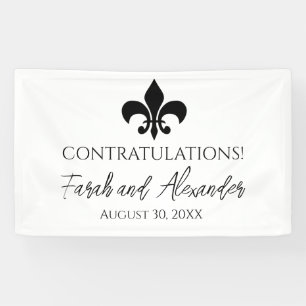 Fleur de Lis Wedding Party Banner Custom
