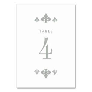 Fleur-de-lis Wedding Table Number Cards