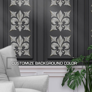 Fleur-De-Lis White Marble Wallpaper