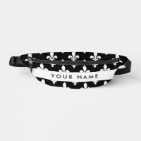 Fleur de Lis, White on Black, White, Your Name