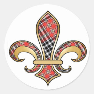 Fleur de Lis with pattern 02 Classic Round Sticker