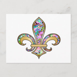 Fleur de Lis with pattern - 09 Postcard