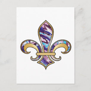 Fleur de Lis with pattern - 10 Postcard