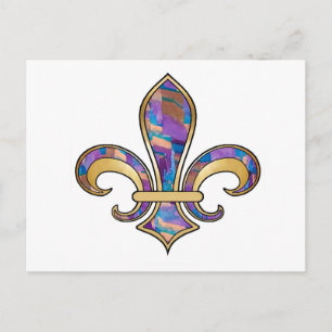 Fleur de Lis with pattern - 11 Postcard