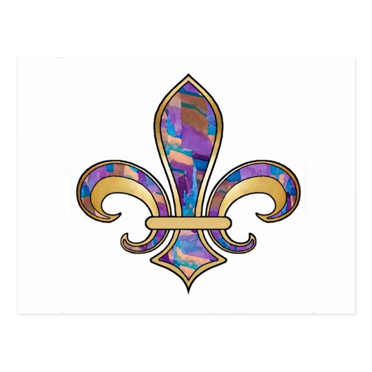Fleur de Lis with pattern - 11 Postcard