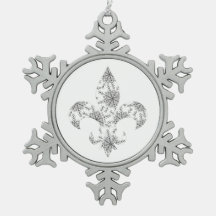 Fleur de Lis with Snowflakes on
