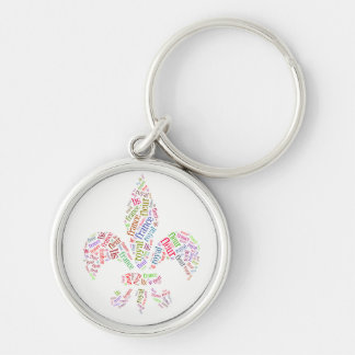 Fleur de Lis words symbol Key Ring