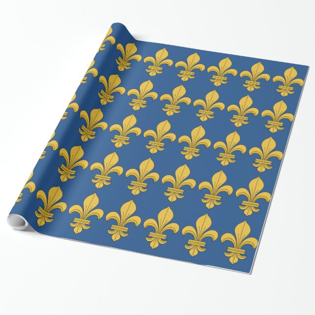 Fleur-de-lis Wrapping Paper (Unrolled)