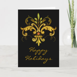Fleur de lis Xmas Holiday Card