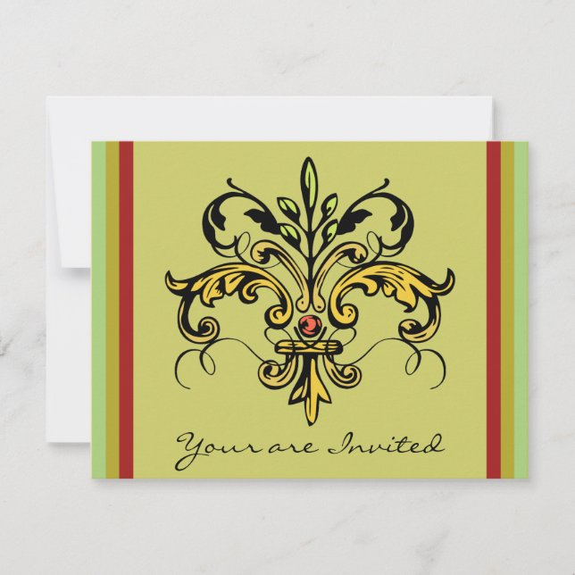 Fleur de lis Xmas Invitation (Front)