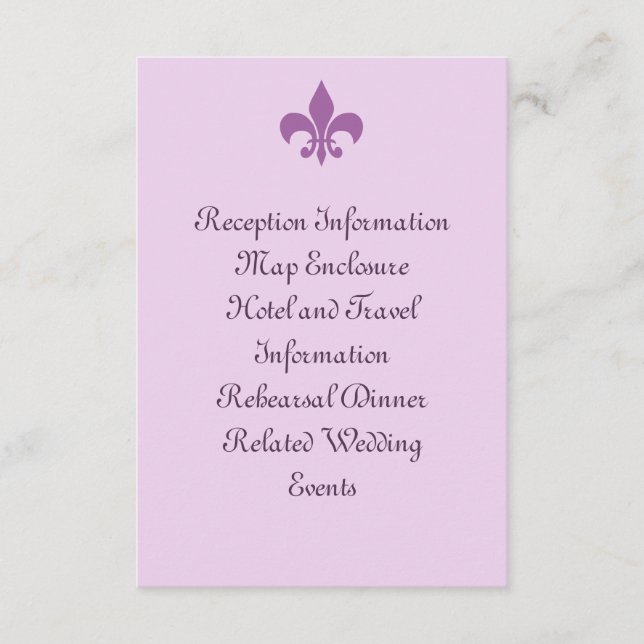Fleur de Lise Enclosure Card in Lilacs (Front)