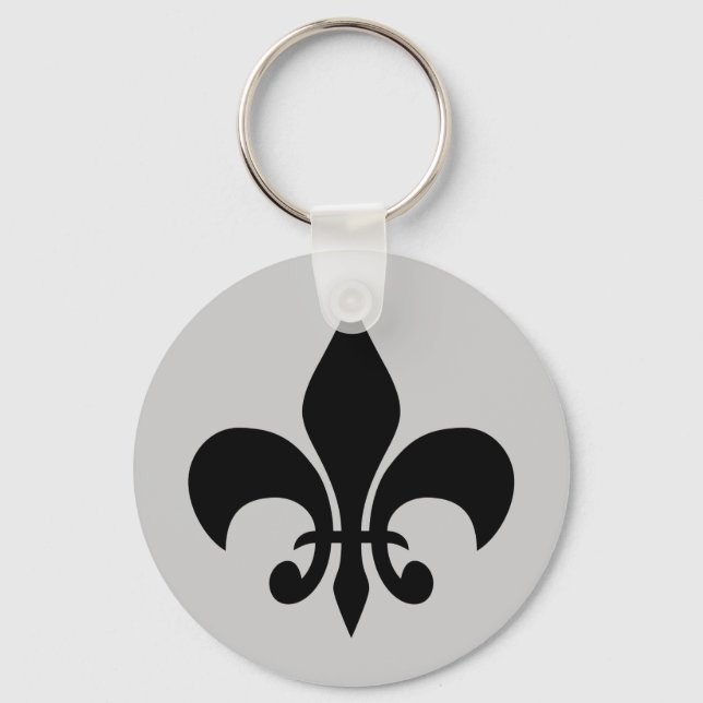 Fleur de Lise in Gray Key Chain (Front)