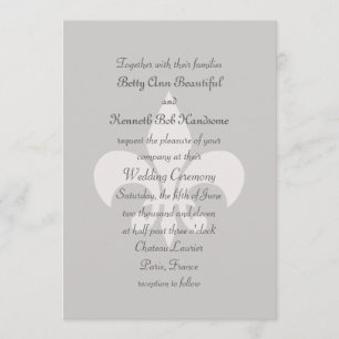 Fleur de Lise Wedding Invitation in Smokey Greys