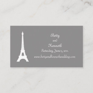 Fleur de Lise Wedding Website Card in Smokey Greys