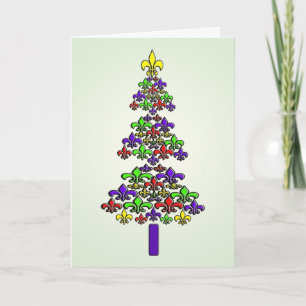 Fleur de Lys Christmas Tree Holiday Card
