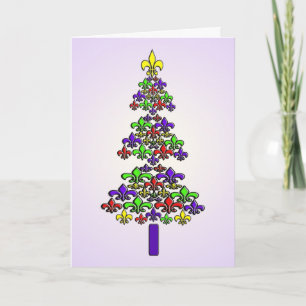 Fleur de Lys Christmas Tree Holiday Card