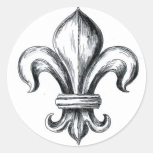 fleur de lys classic round sticker